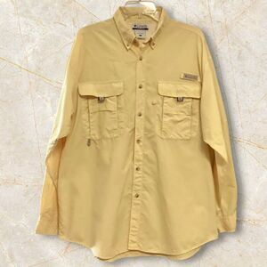 Columbia PFG Long Sleeve Bahama Shirt in Soft Yellow ~ Large